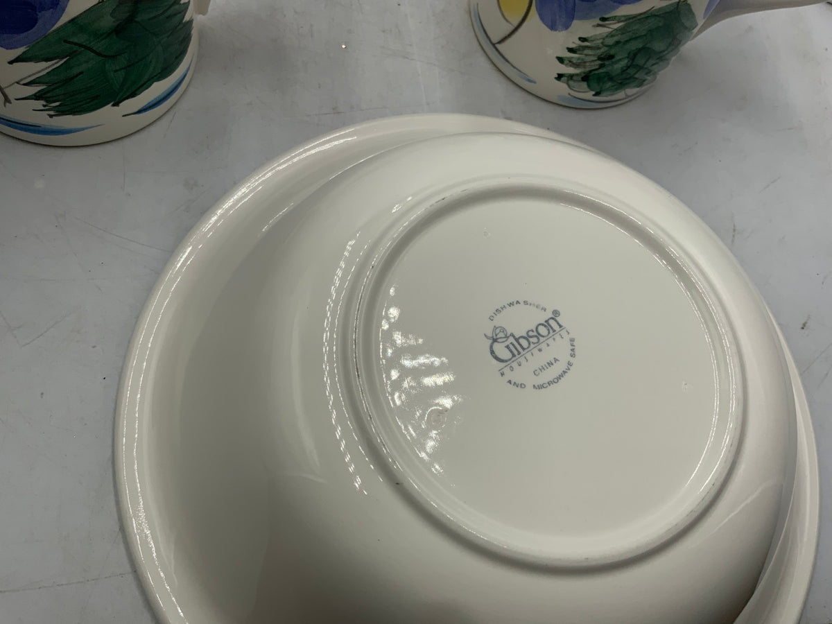 Gibson Snowman 18 pc Dish Set
