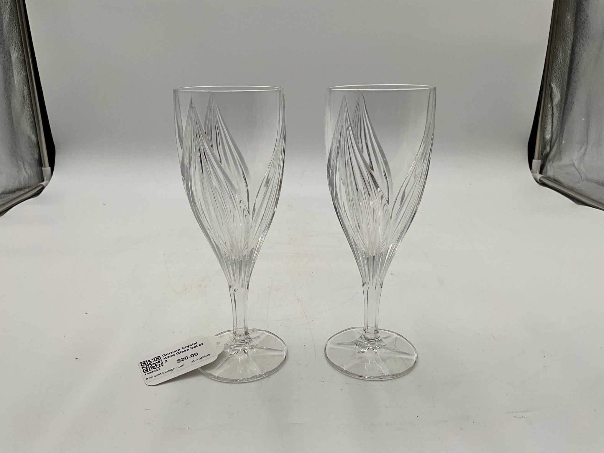 Gorham Crystal Wine Glass Set of 2