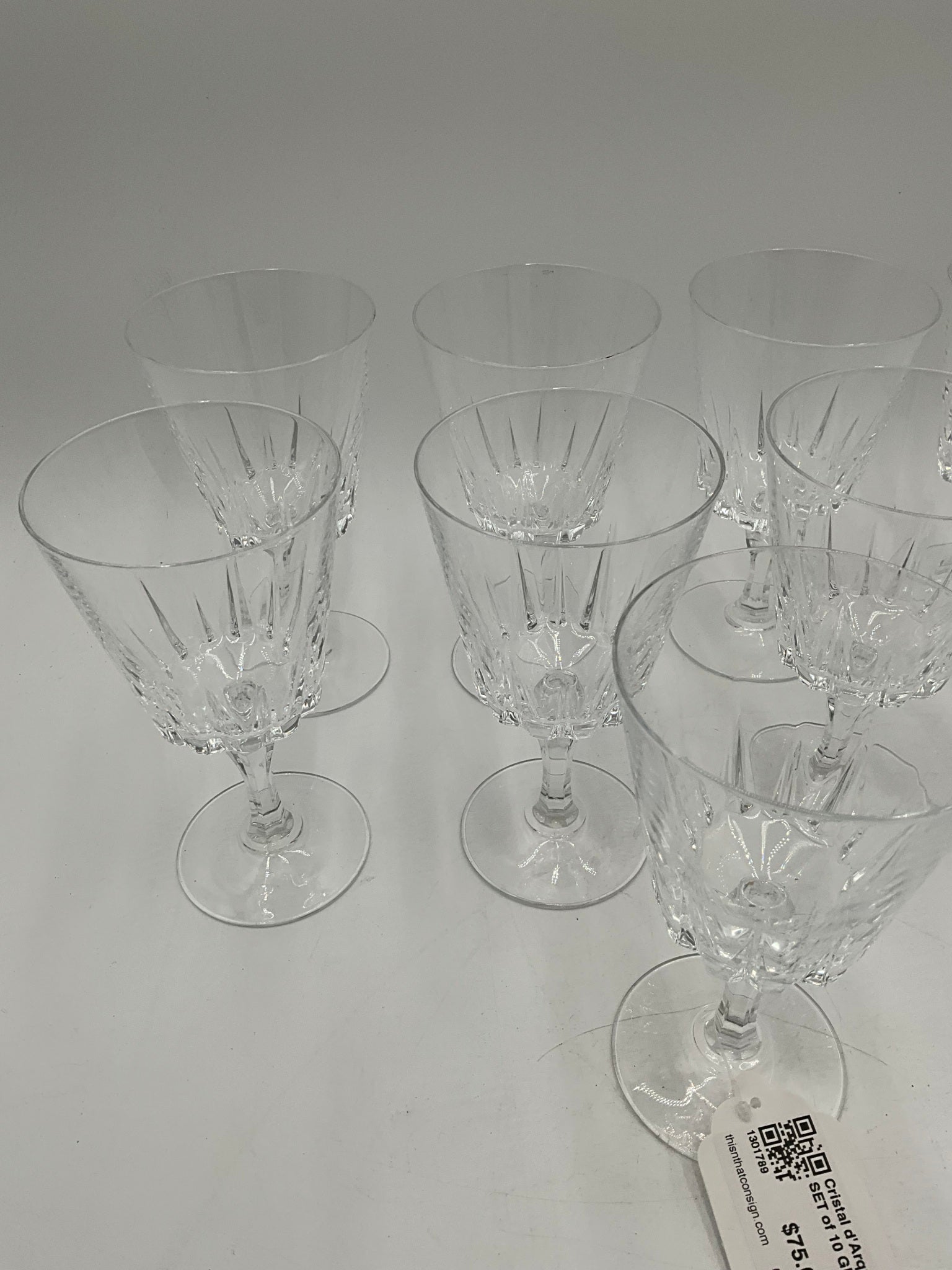 Cristal d'Arques SET of 9 Glasses