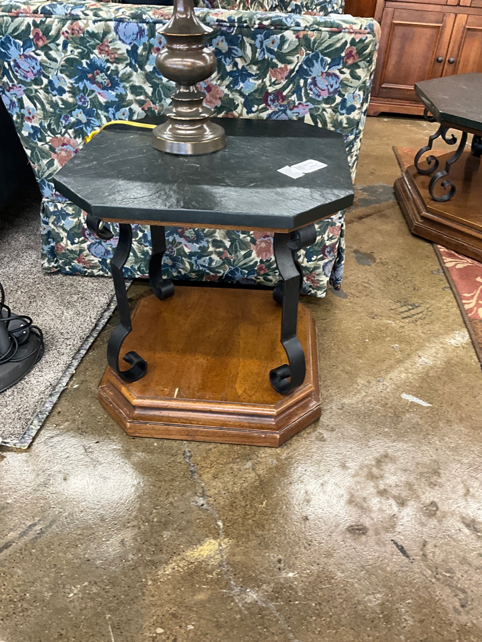 Stone Top End Table