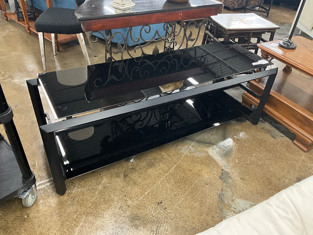 Black Glass TV Stand