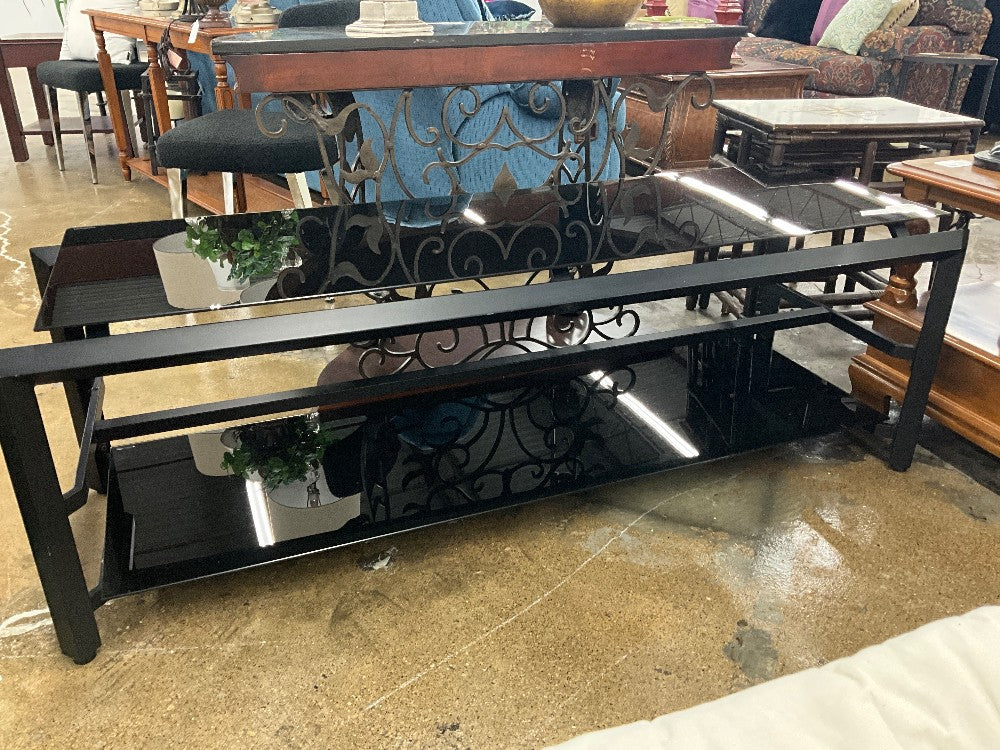Black Glass TV Stand
