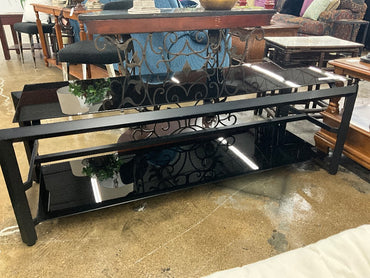 Black Glass TV Stand
