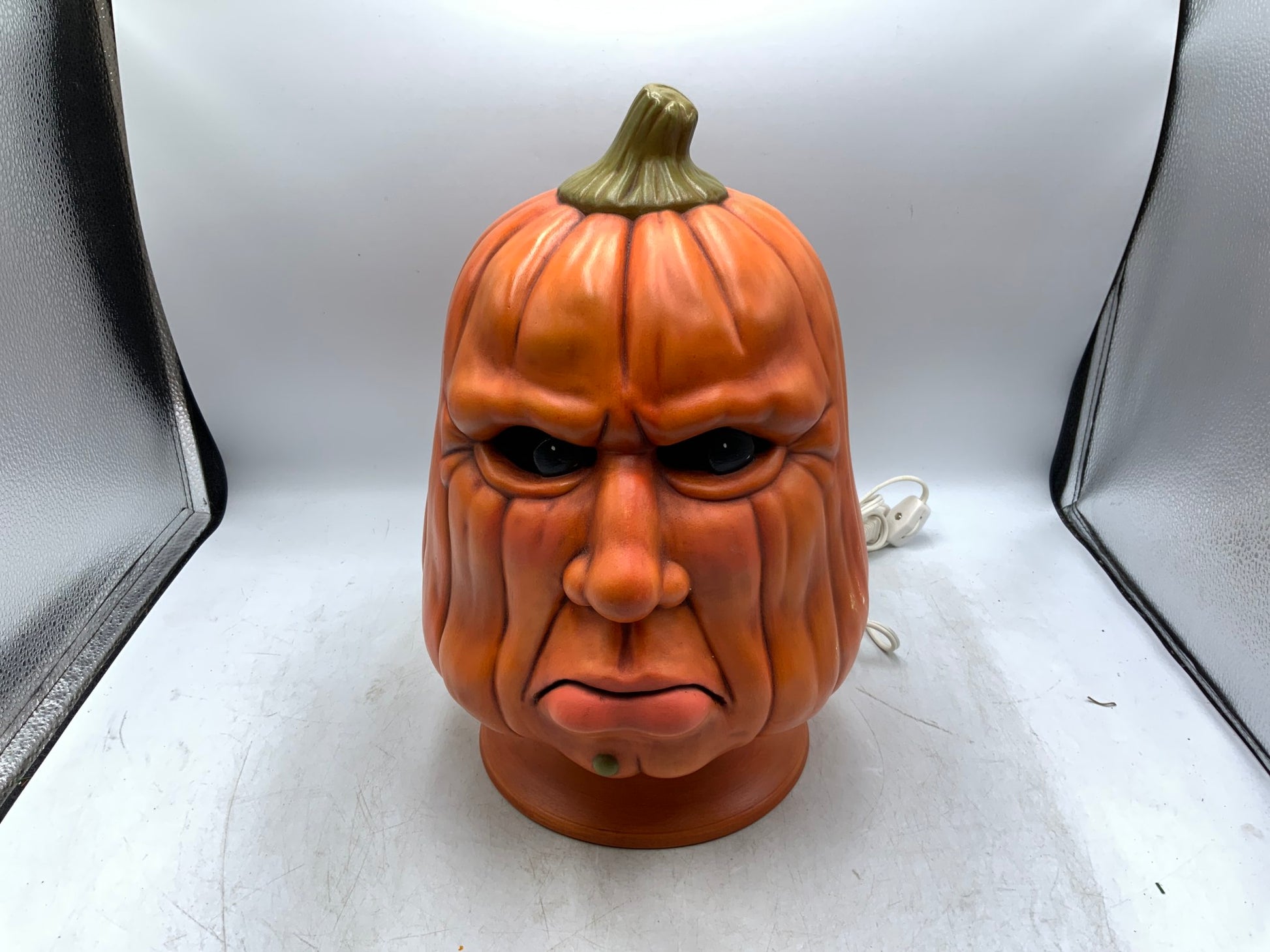 Vtg Ceramic Jack-o-Lantern Lamp - 2 pcs