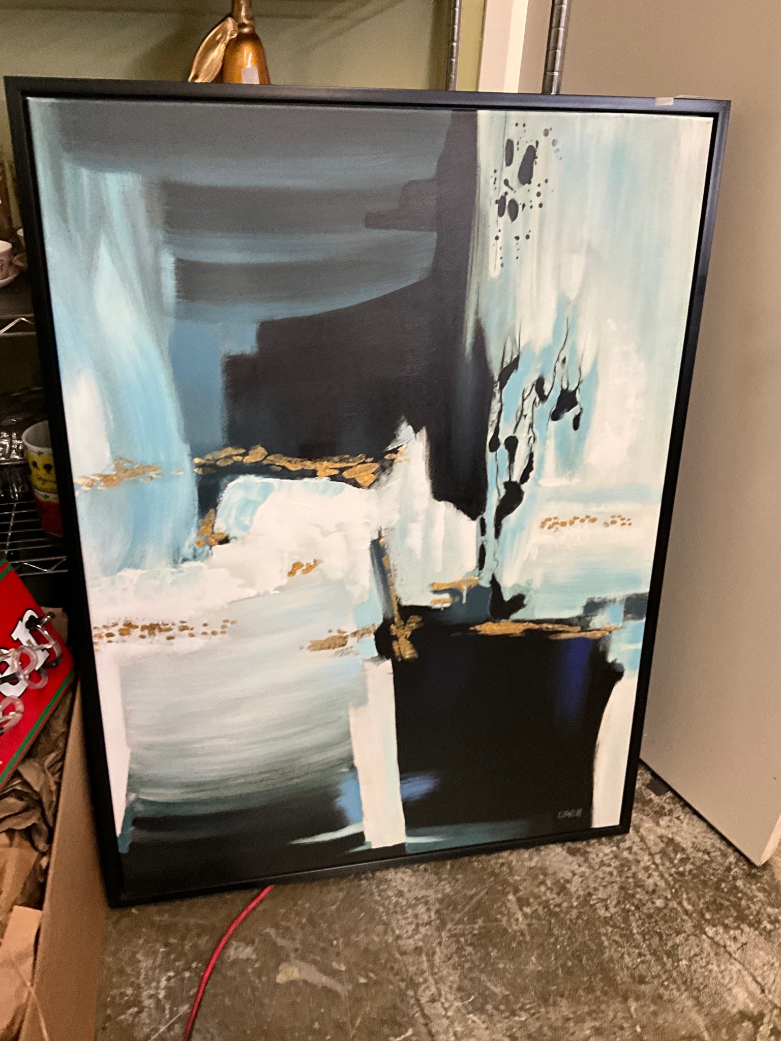 XL Blue Framed Canvas