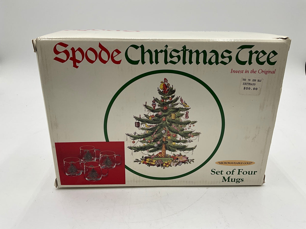NIB Spode Christmas Tree Mug Set