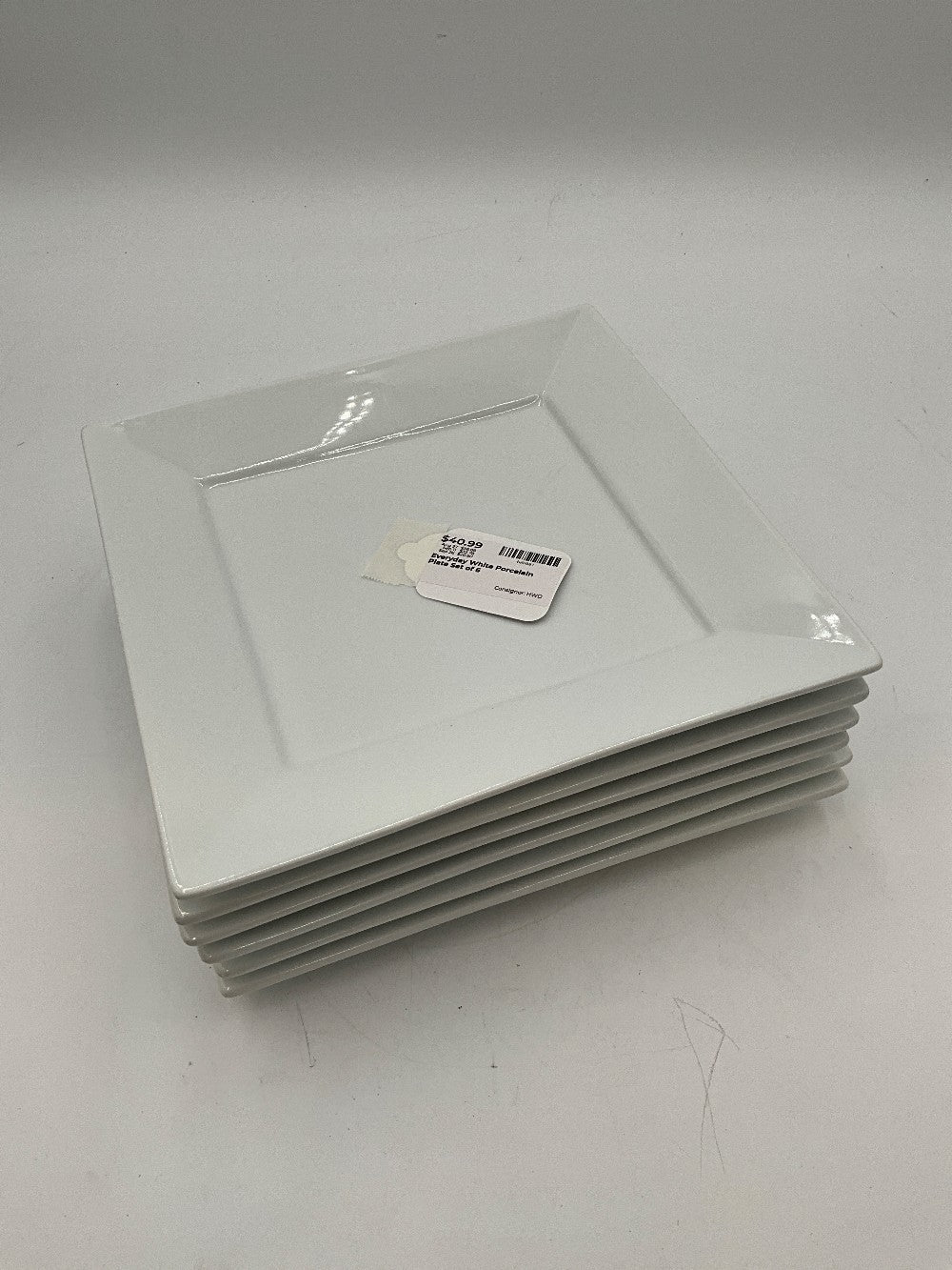 Everyday White Porcelain Plate Set of 6