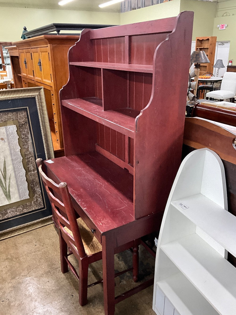 Attic Heirlooms By Broyhill Desk W/Hutch Top & Chair