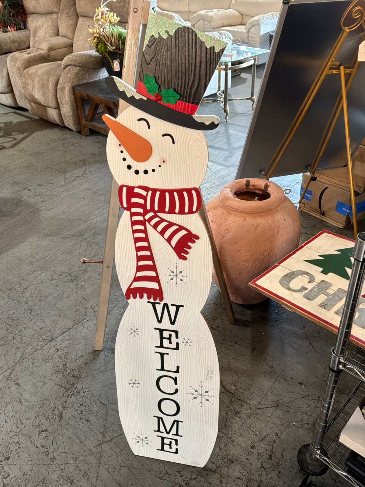 Lg Welcome Snowman Sign