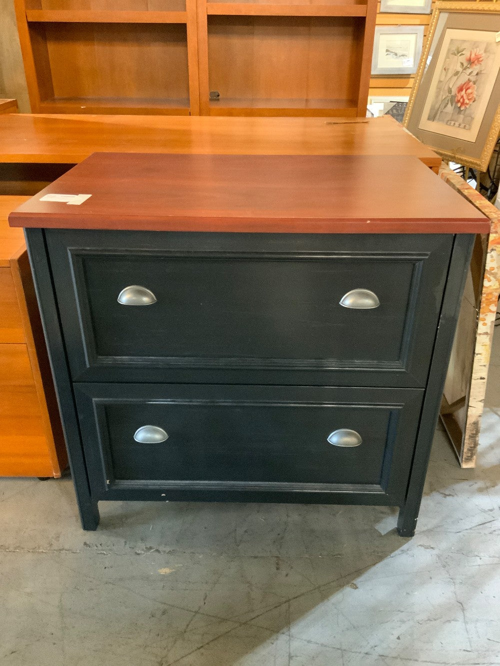 Black/Wood File Cabinet