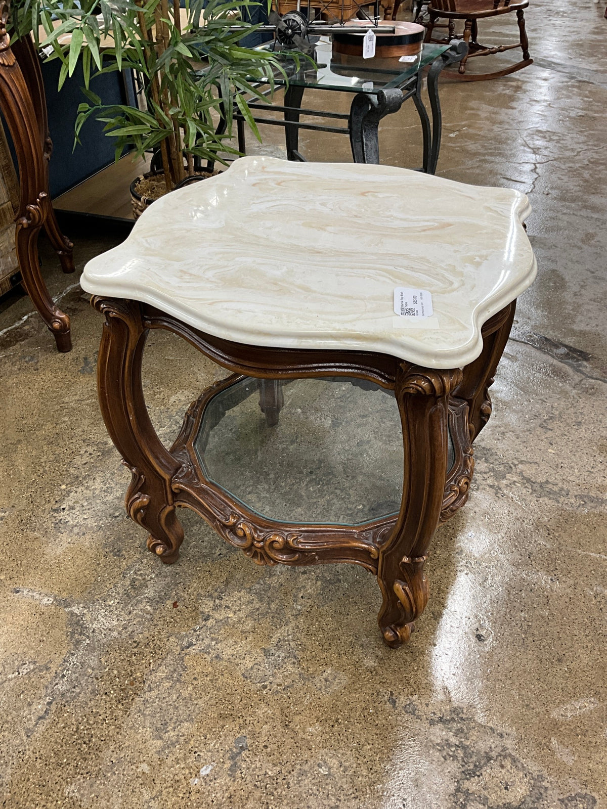Marble Top End Table