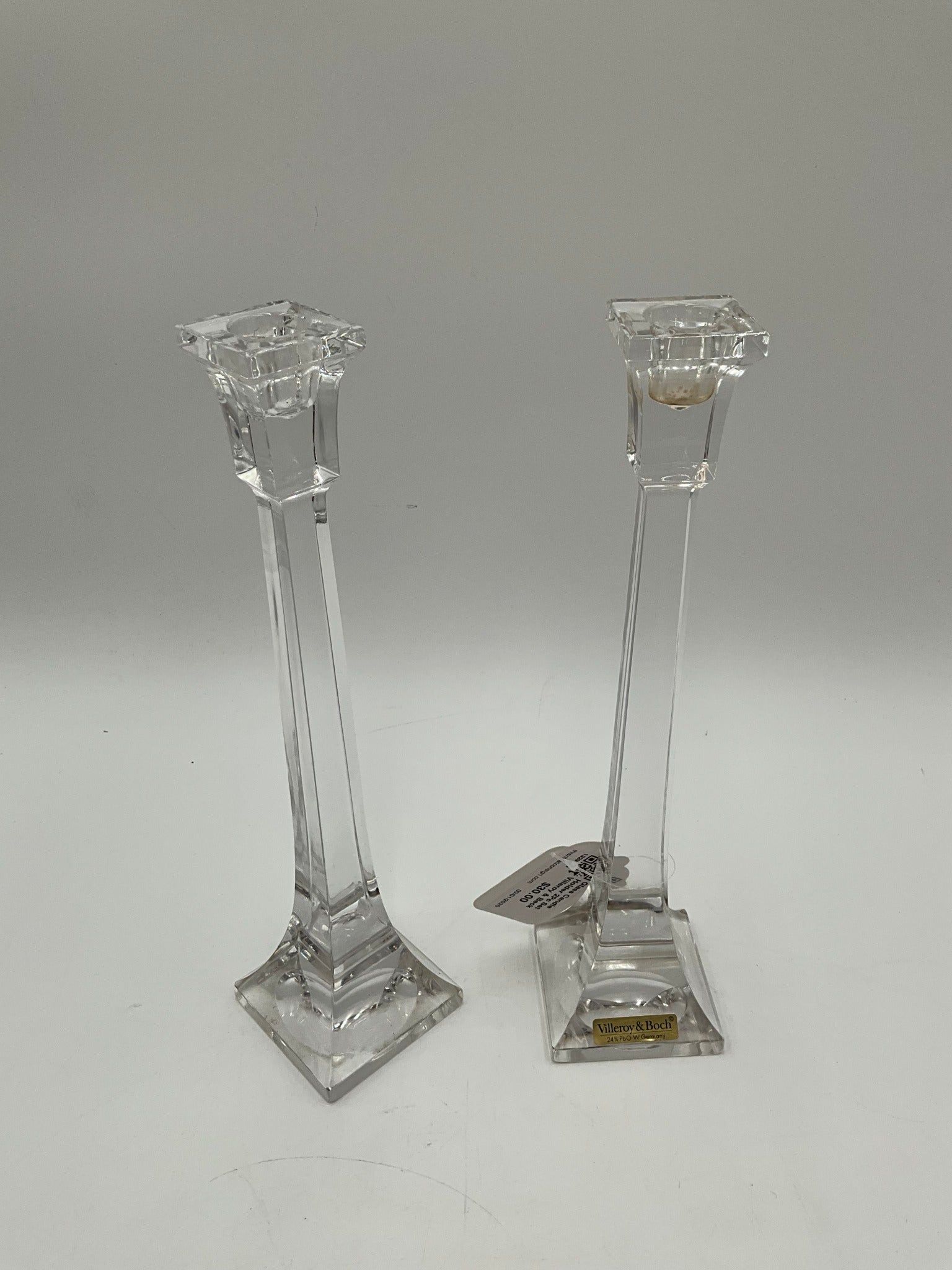 Glass Candle Holder 2Pc Set Villeroy & Beck 