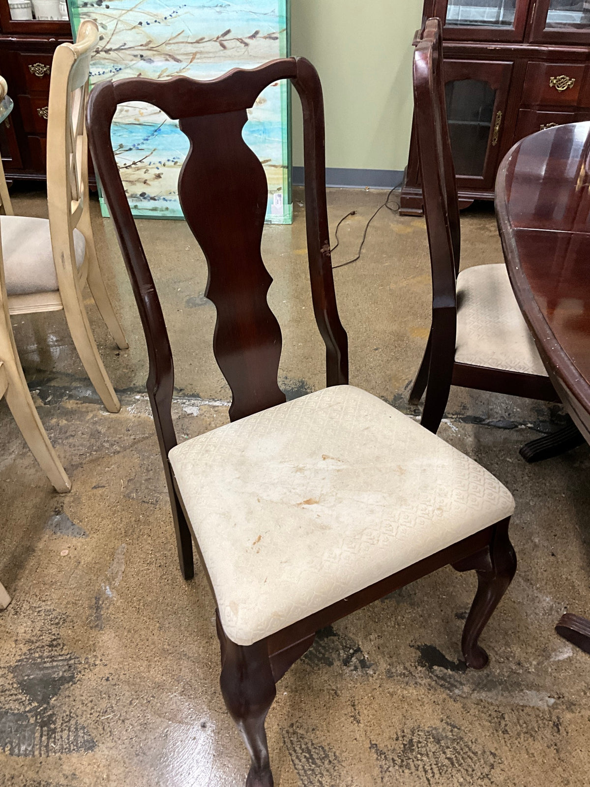 Table w/ 6 Chairs, Leaf & Pads - AS IS