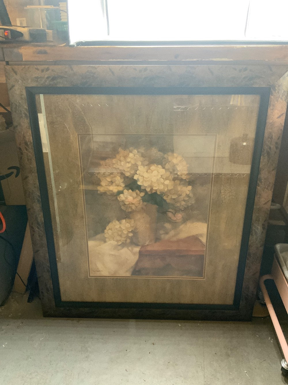 Large Framed Floral Art