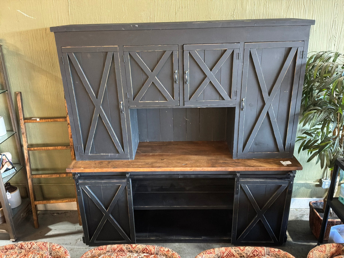 2 Piece Black Entertainment Center