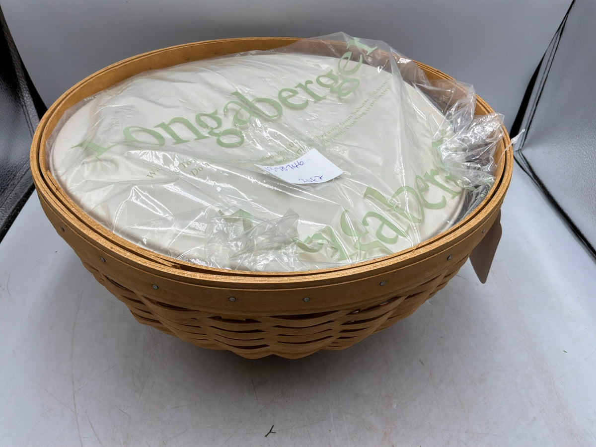 Longaberger 13" Basket Bowl with Bowl & Lid