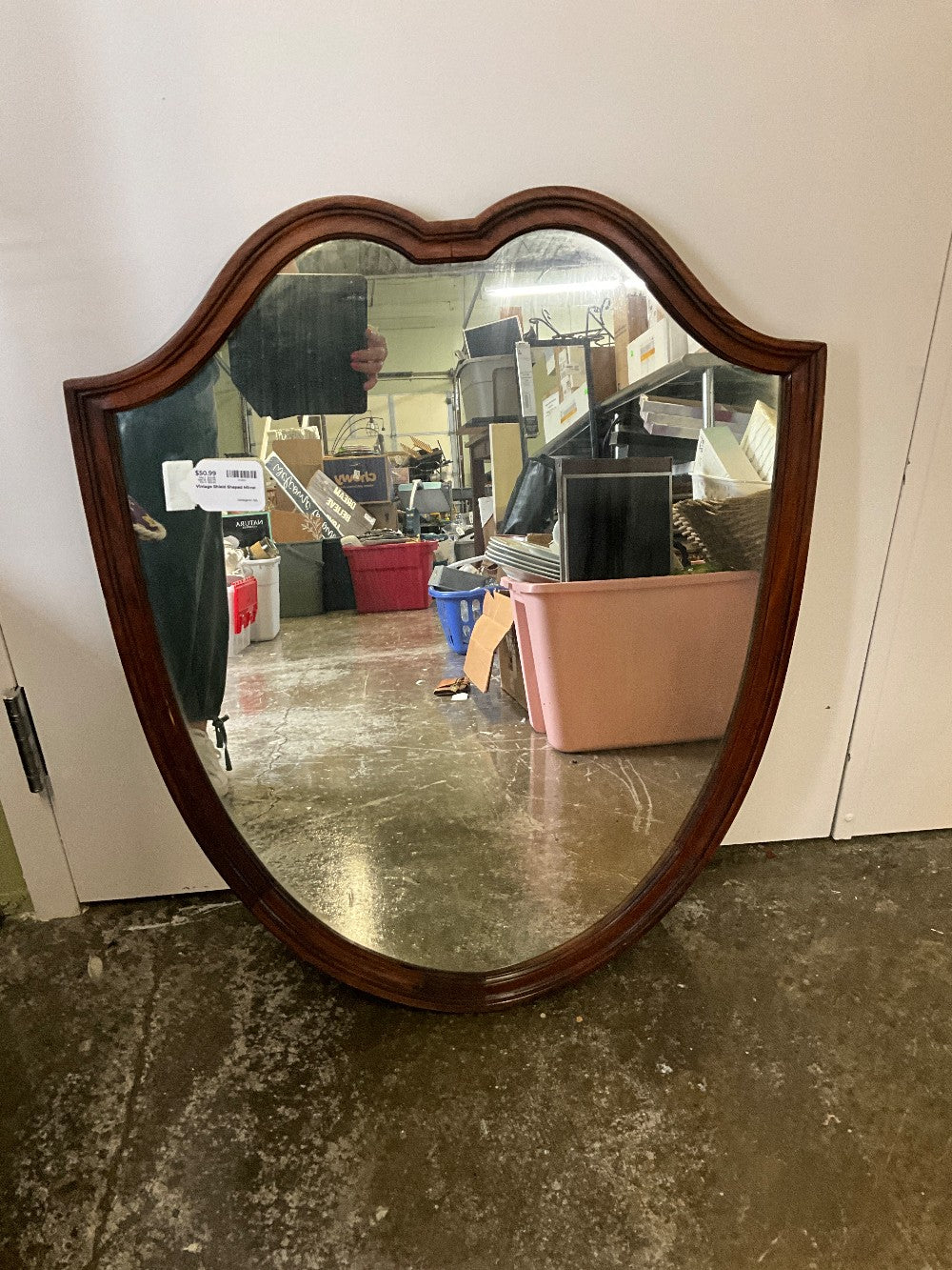 Vintage Shield Shaped Mirror