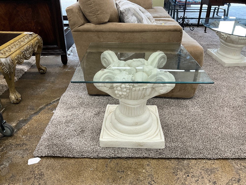 Square Pedestal End Table