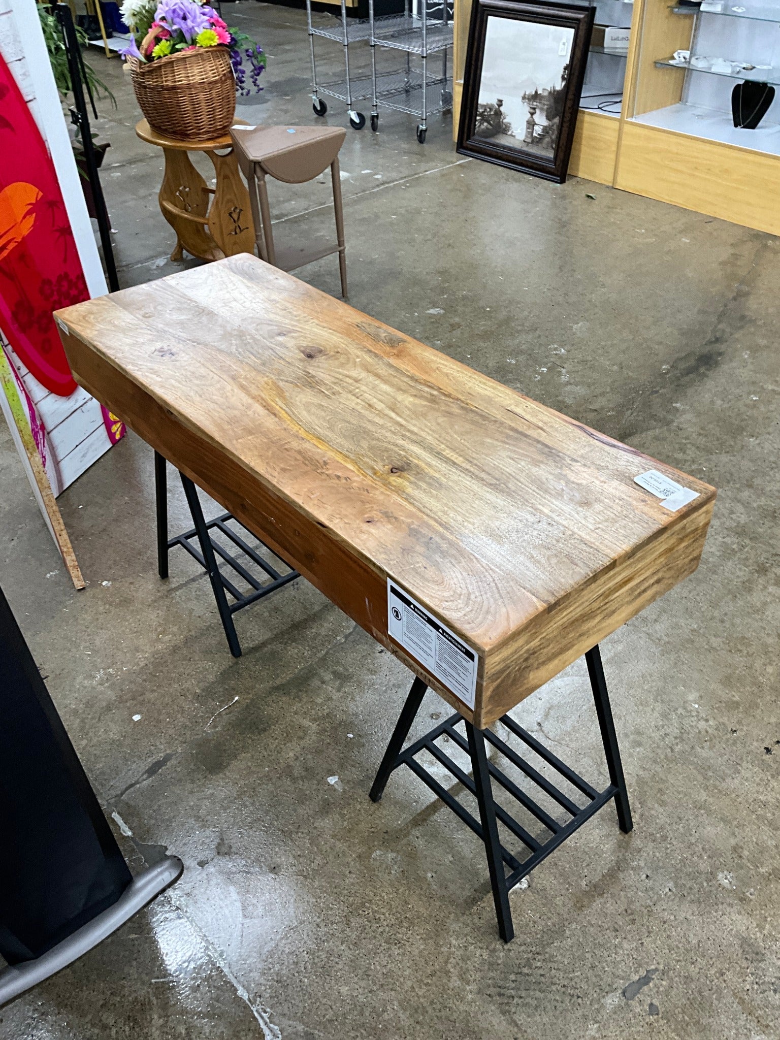 Wood & Metal Desk w/ 3 Drawers
