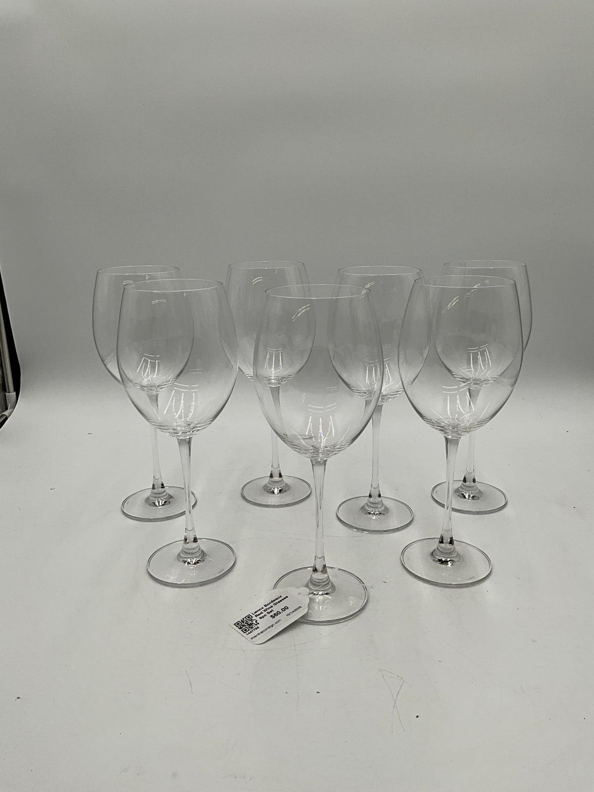 Lenox Bordeaux Red Wine Glasses  6pc Set