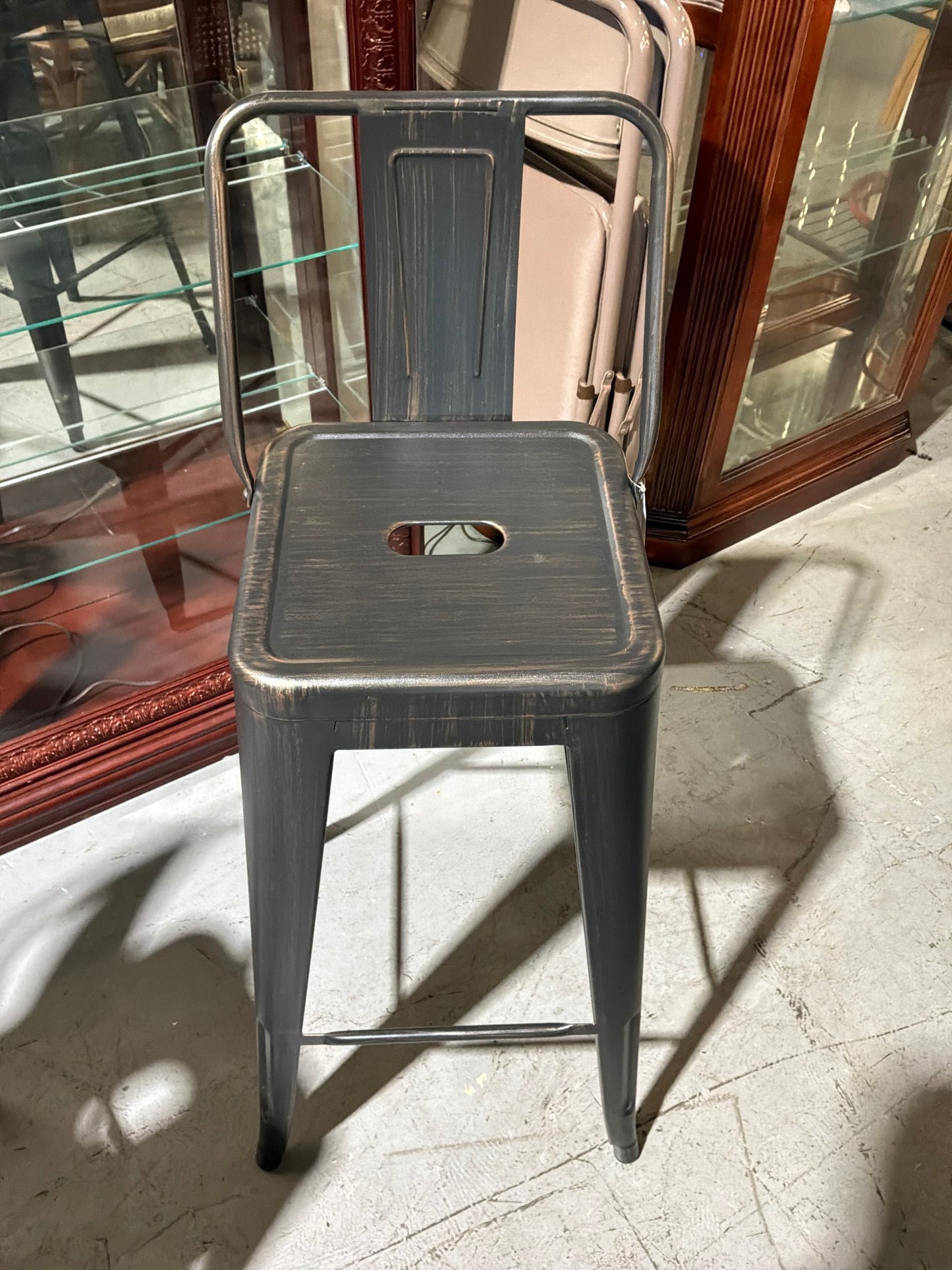 Grey Metal Barstool