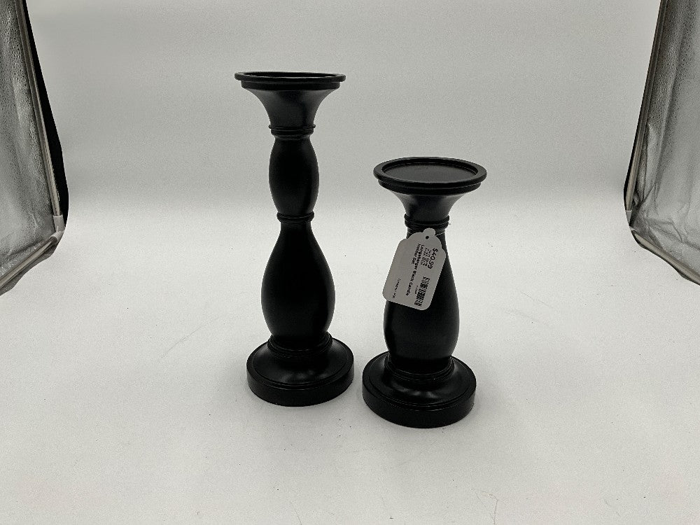 Longaberger Black Candle Holder Set