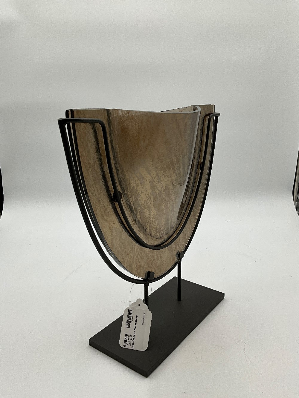 Glass Vase on Metal Stand