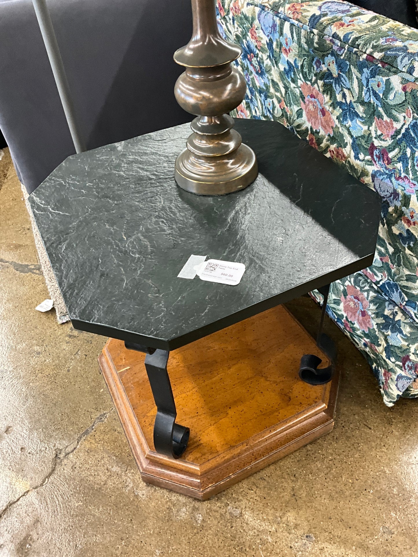 Stone Top End Table