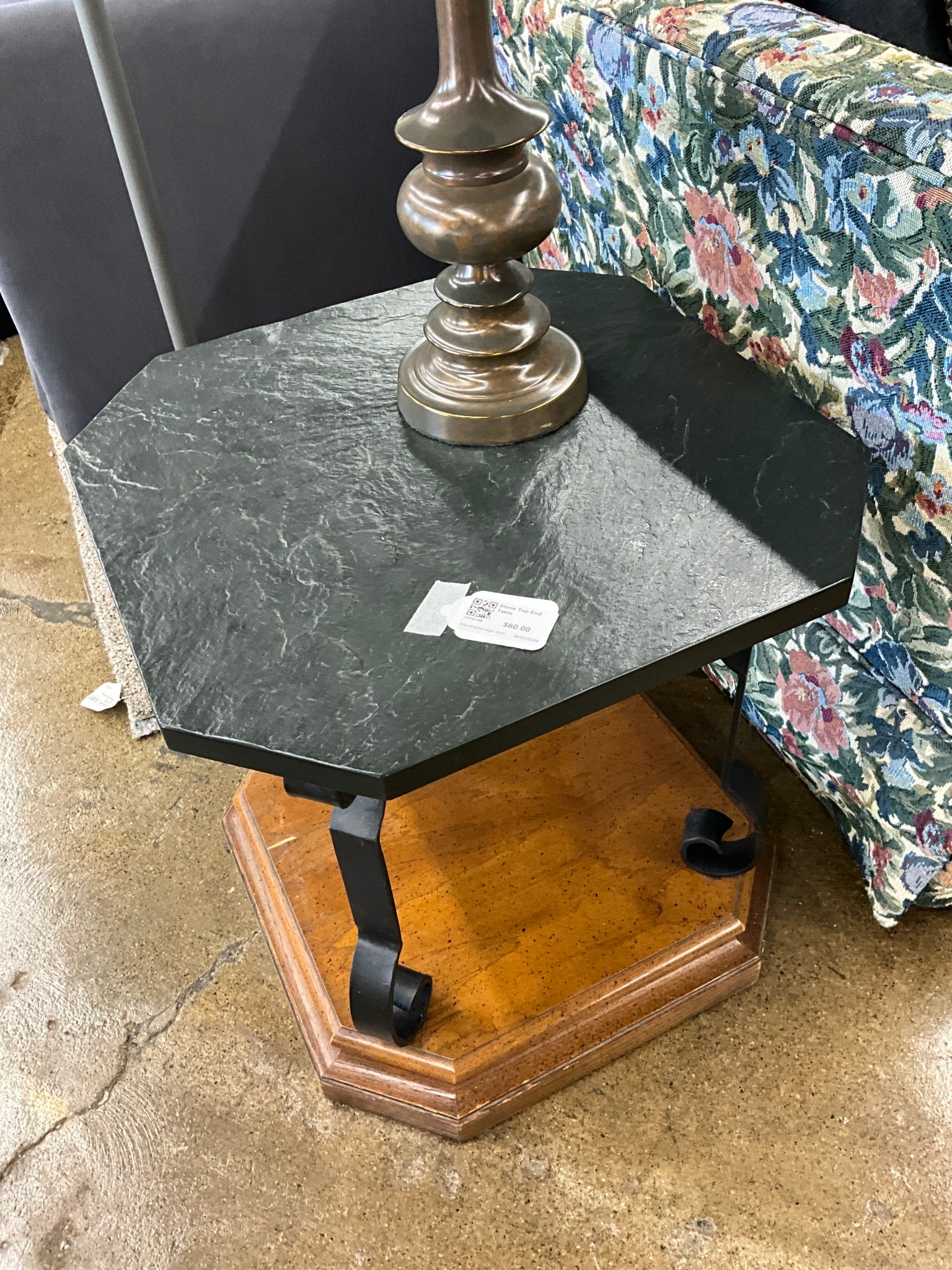 Stone Top End Table