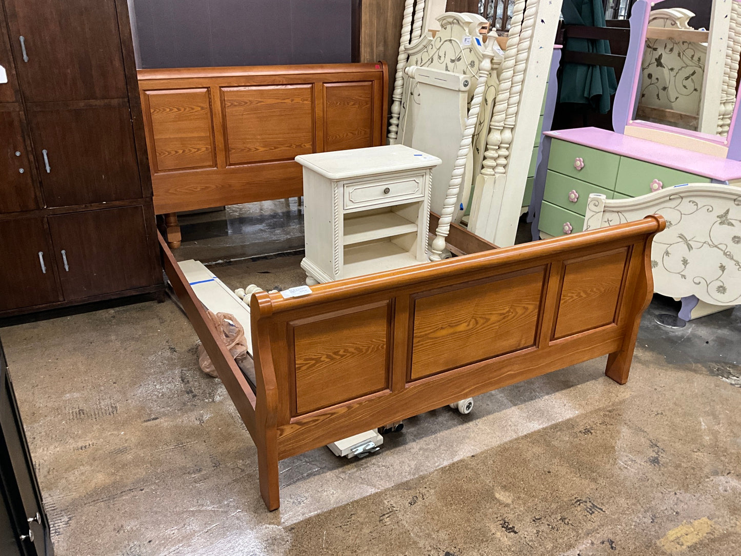 Queen Wood Bed HB,FB<Side & Slats