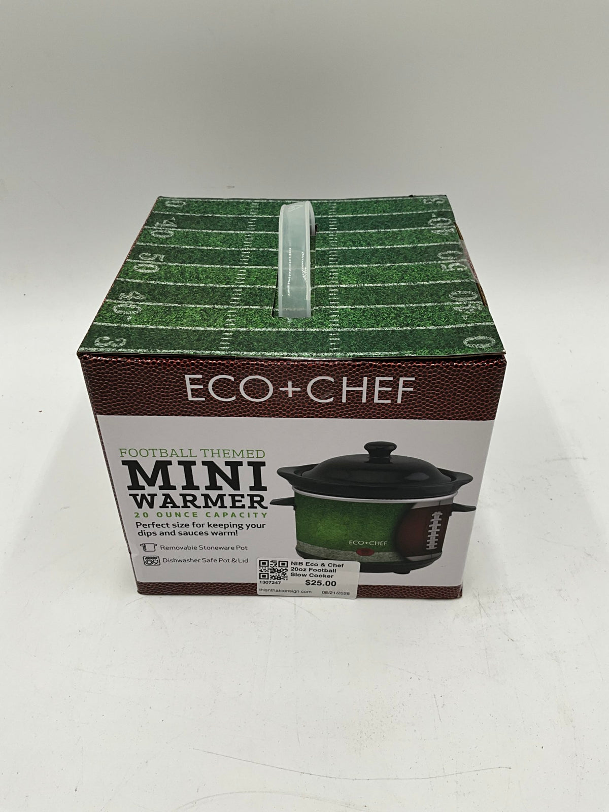 NIB Eco & Chef 20oz Football Slow Cooker