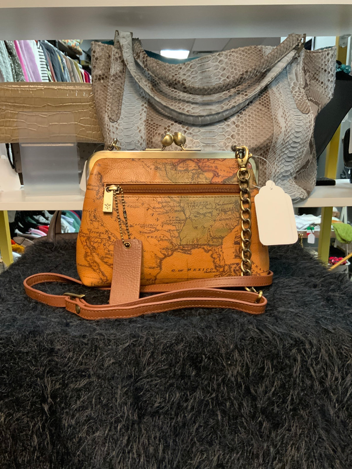 NWT Anna Map Clutch w/ Duster