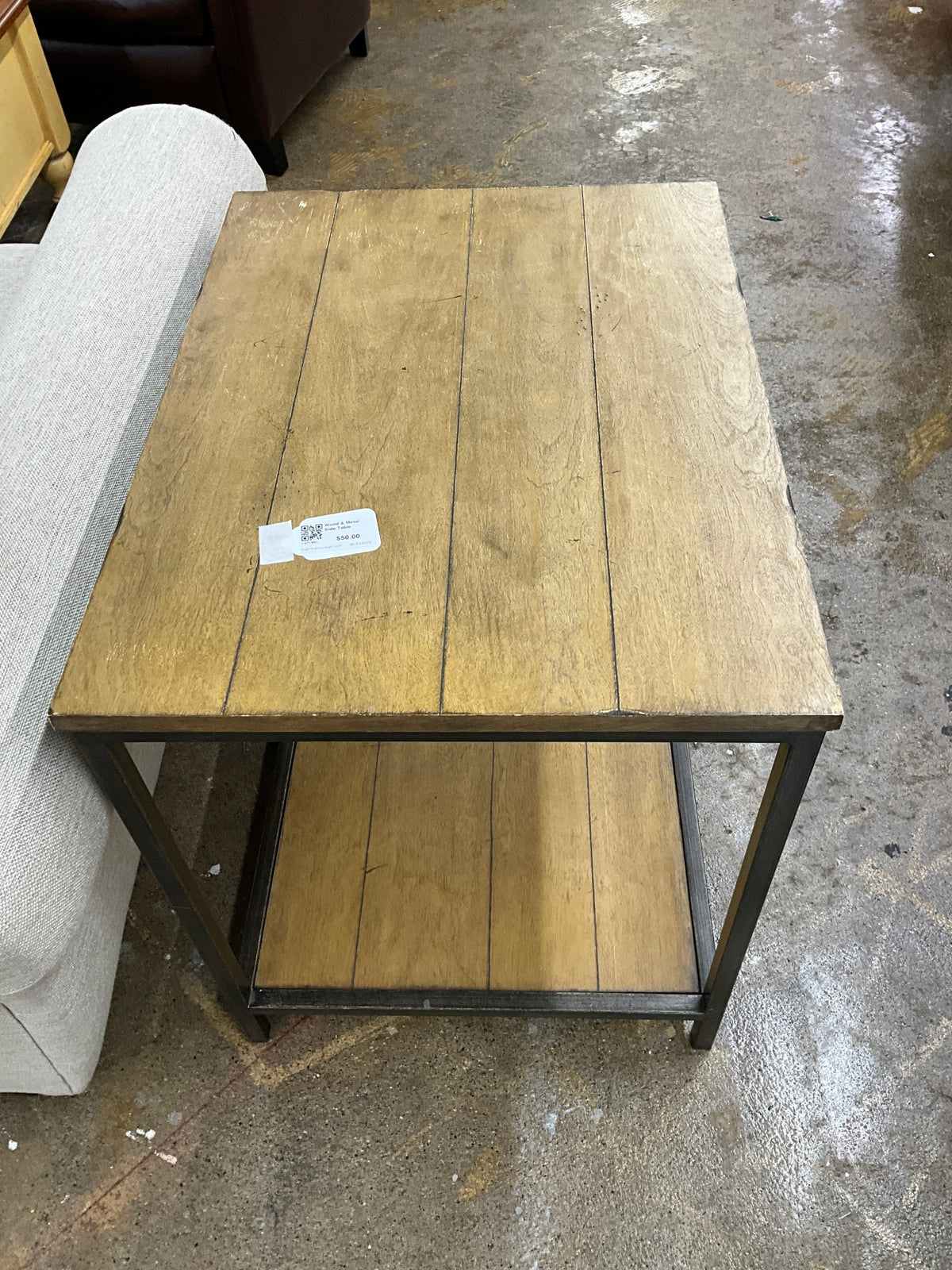 Wood & Metal Side Table