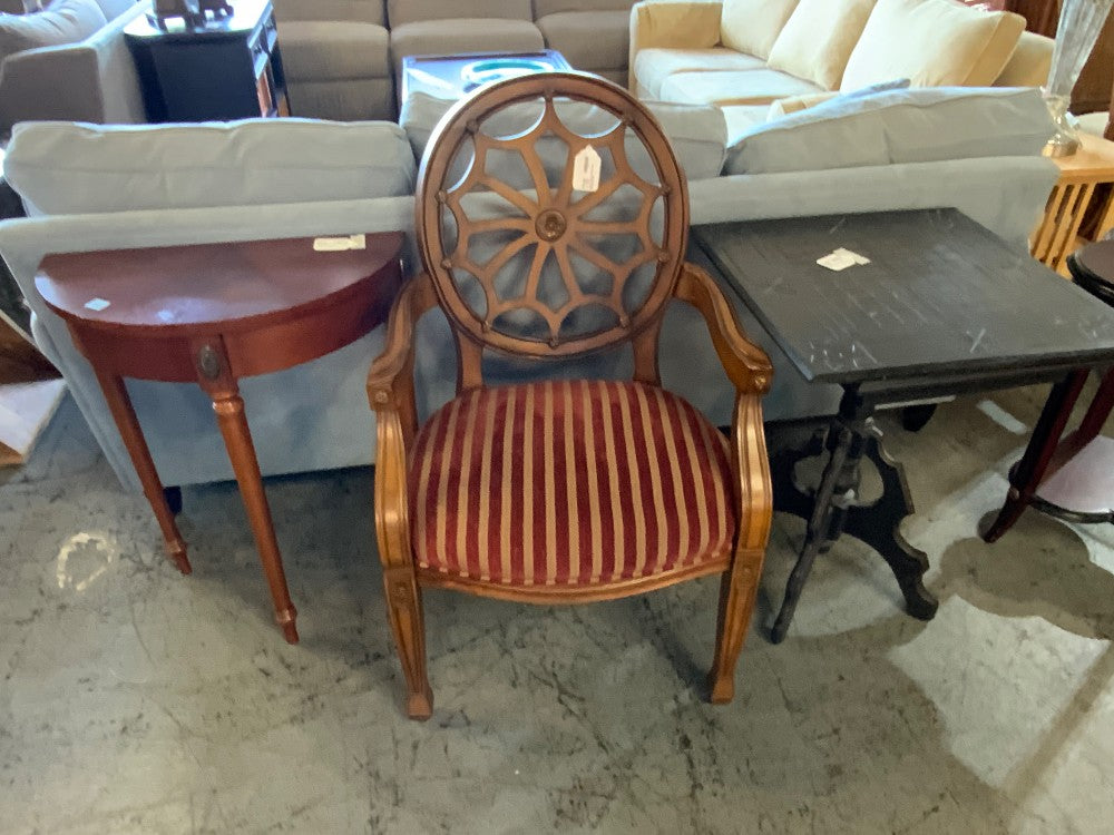 Accent Wood Chair with Stripped Seat