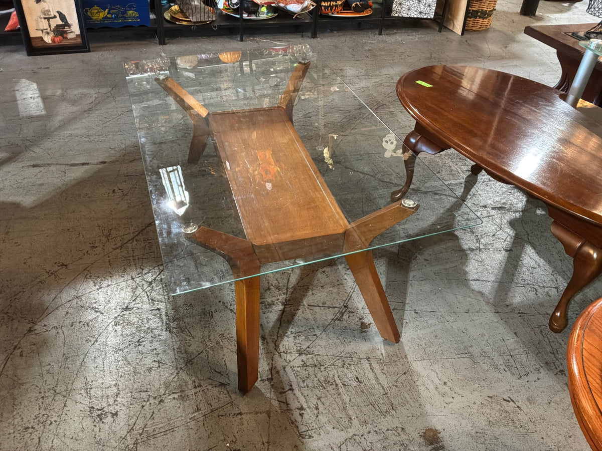 Modern Wood & Glass Coffee Table