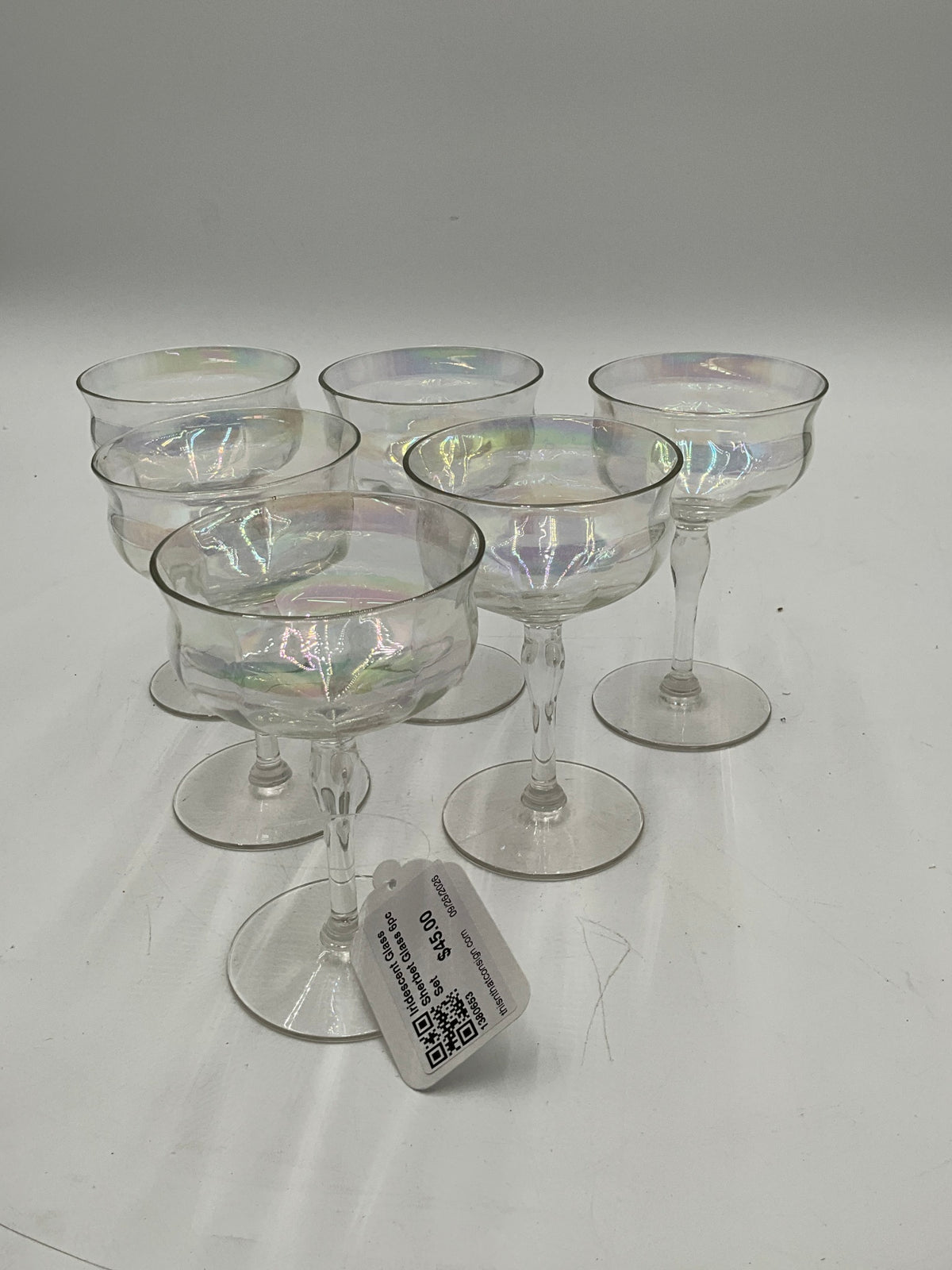 Iridescent Glass Sherbet Glass 6pc Set