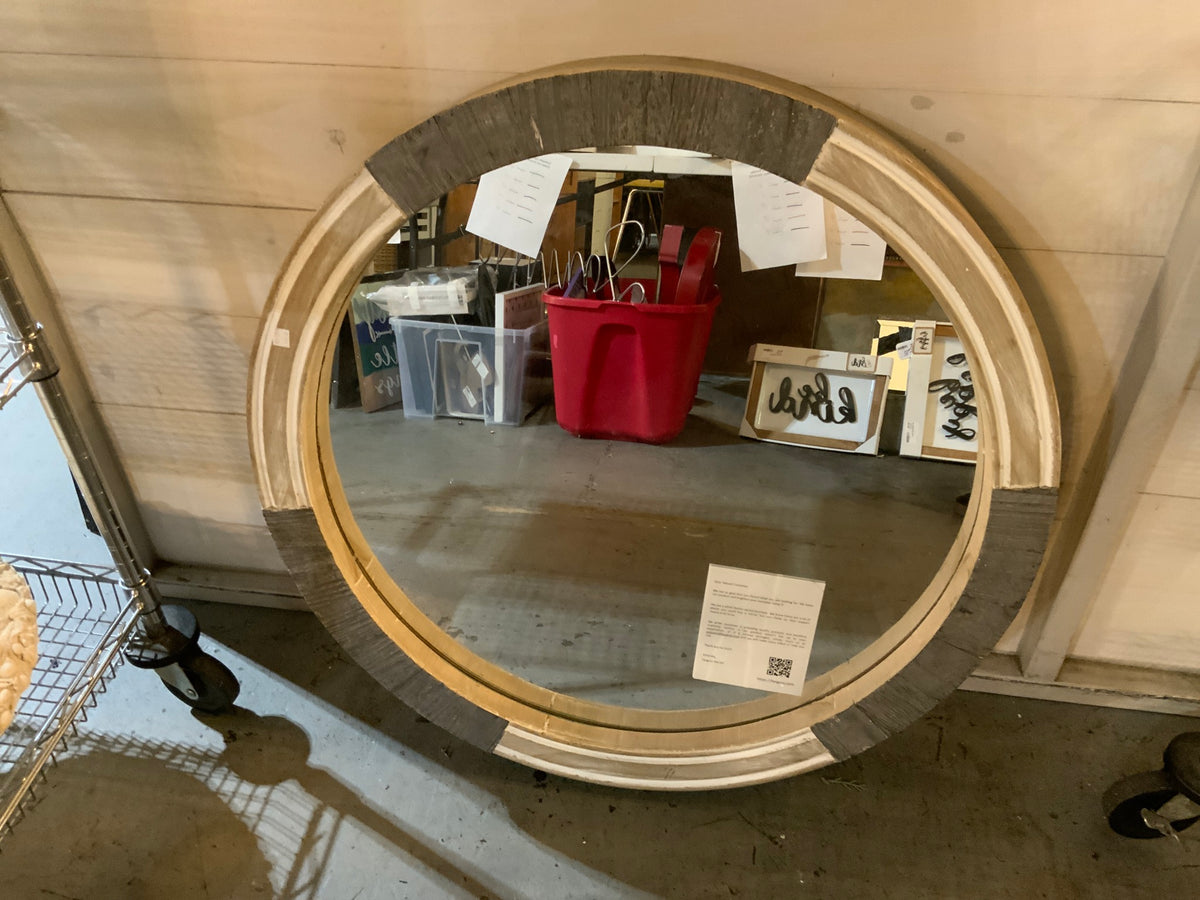 Lg Framed Wood Mirror