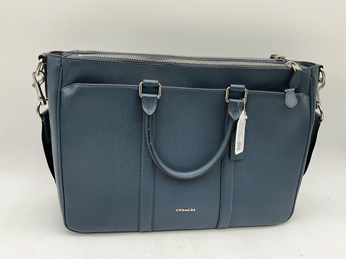 NEW Blue Coach Leather Briefcase / Laptop