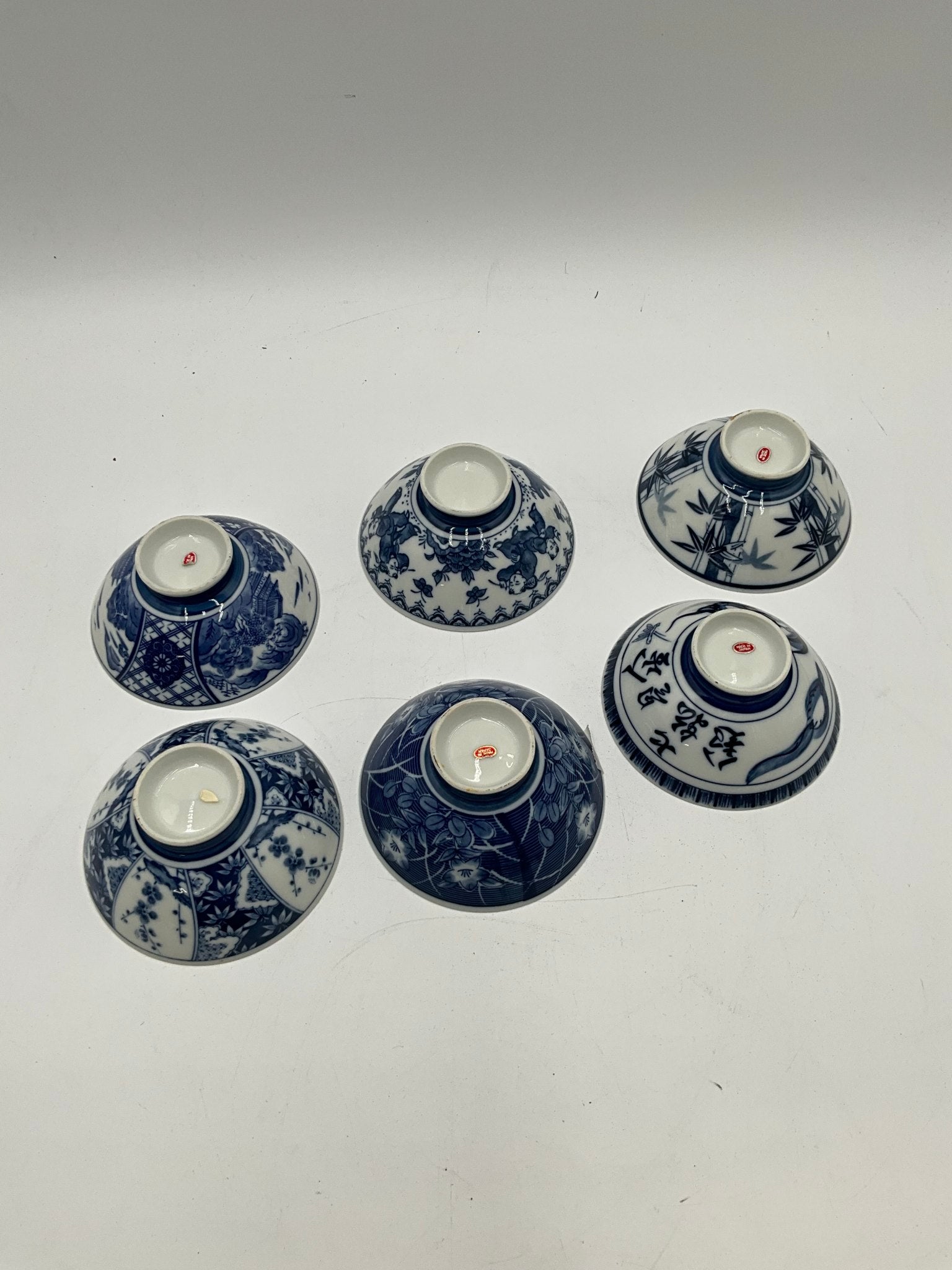 Set of 6 Japanese Sometsuke Bowls