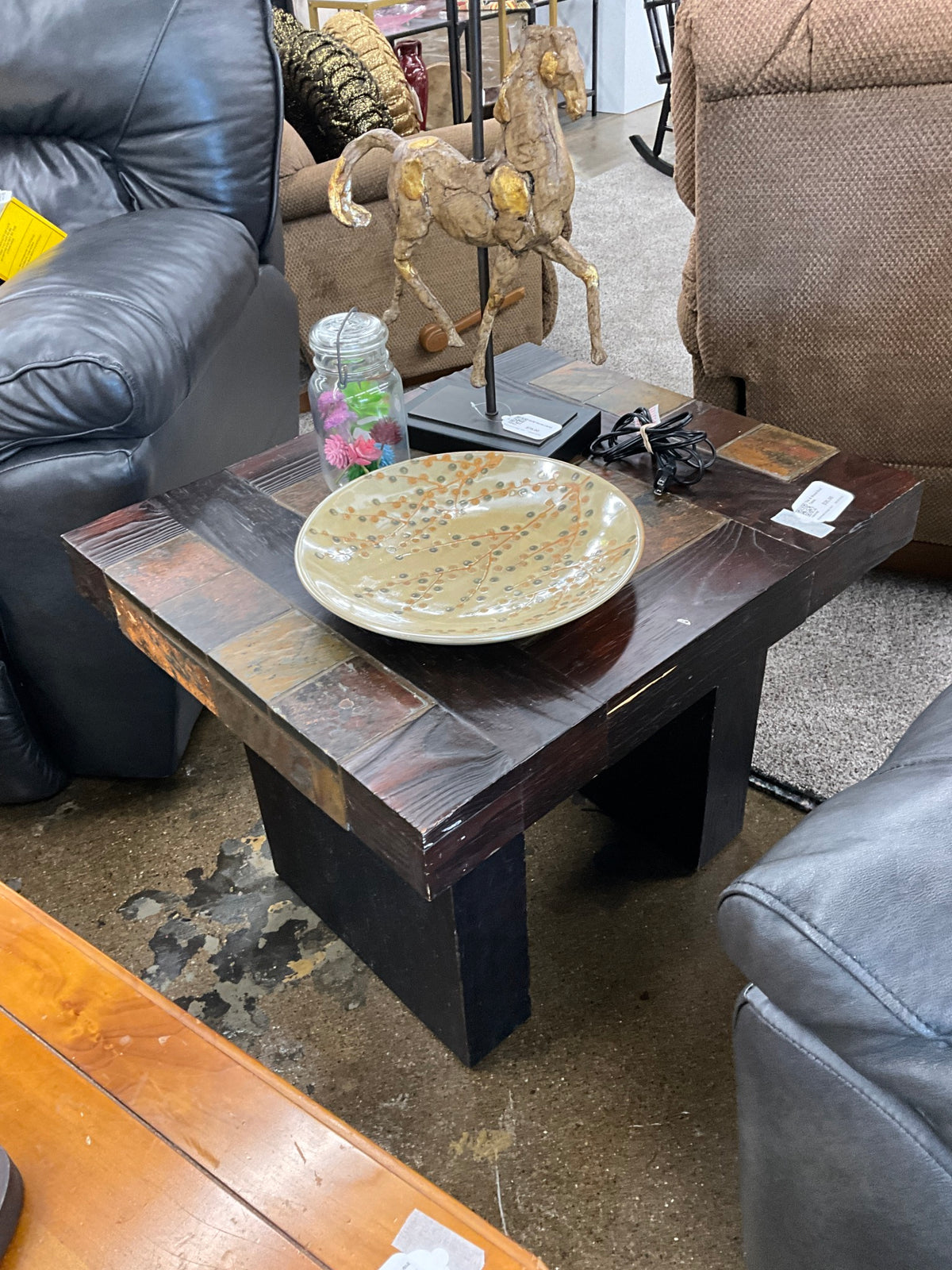Tile & Wood End Table