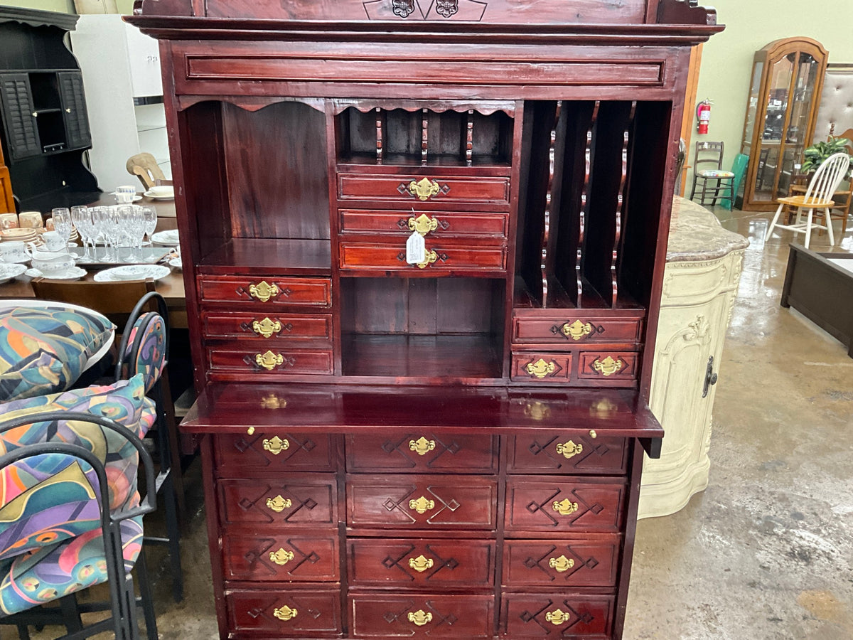 Large Cherry Bookcase Cabinet