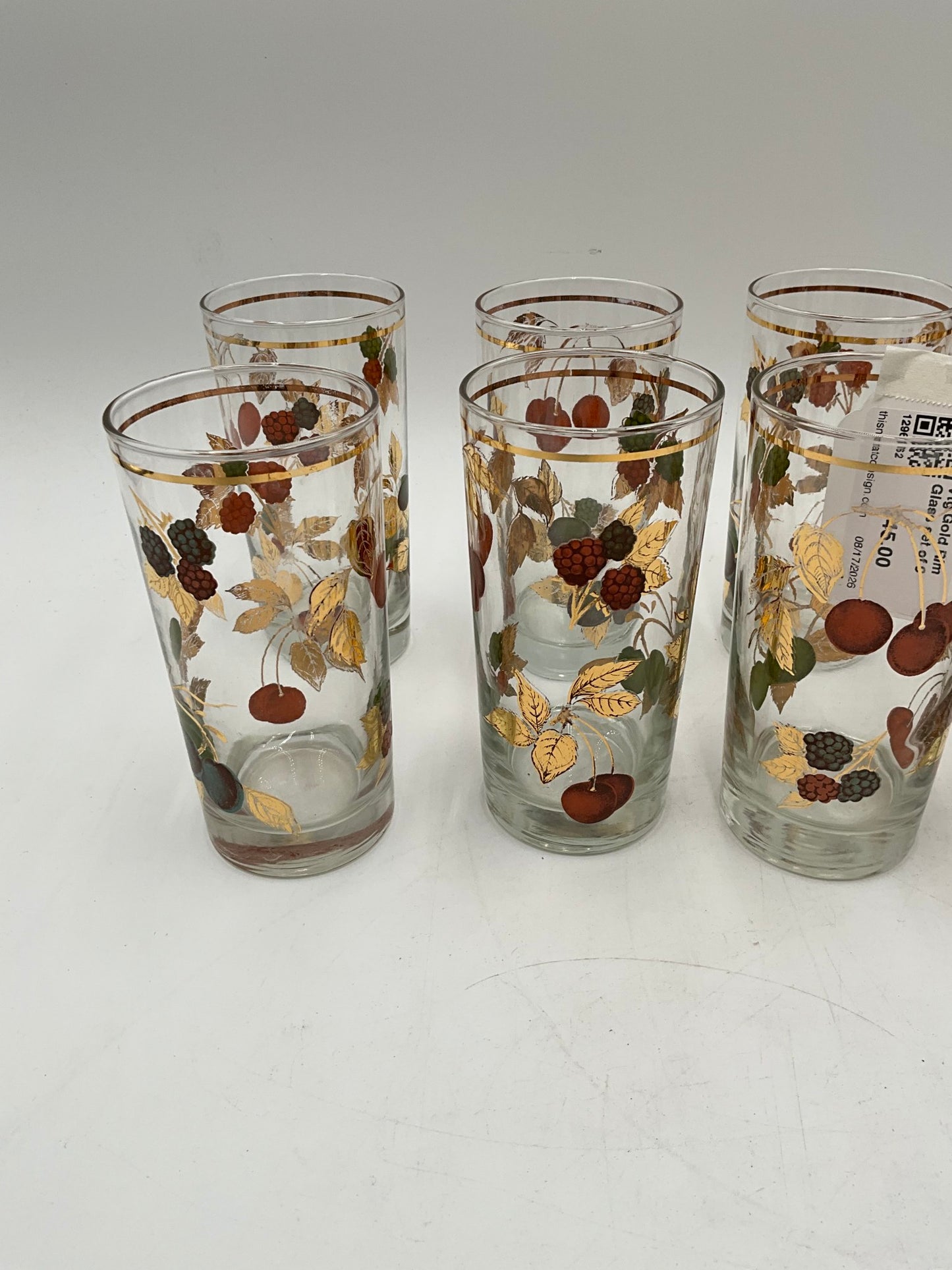 Vtg Gold Rim Glass set of 9