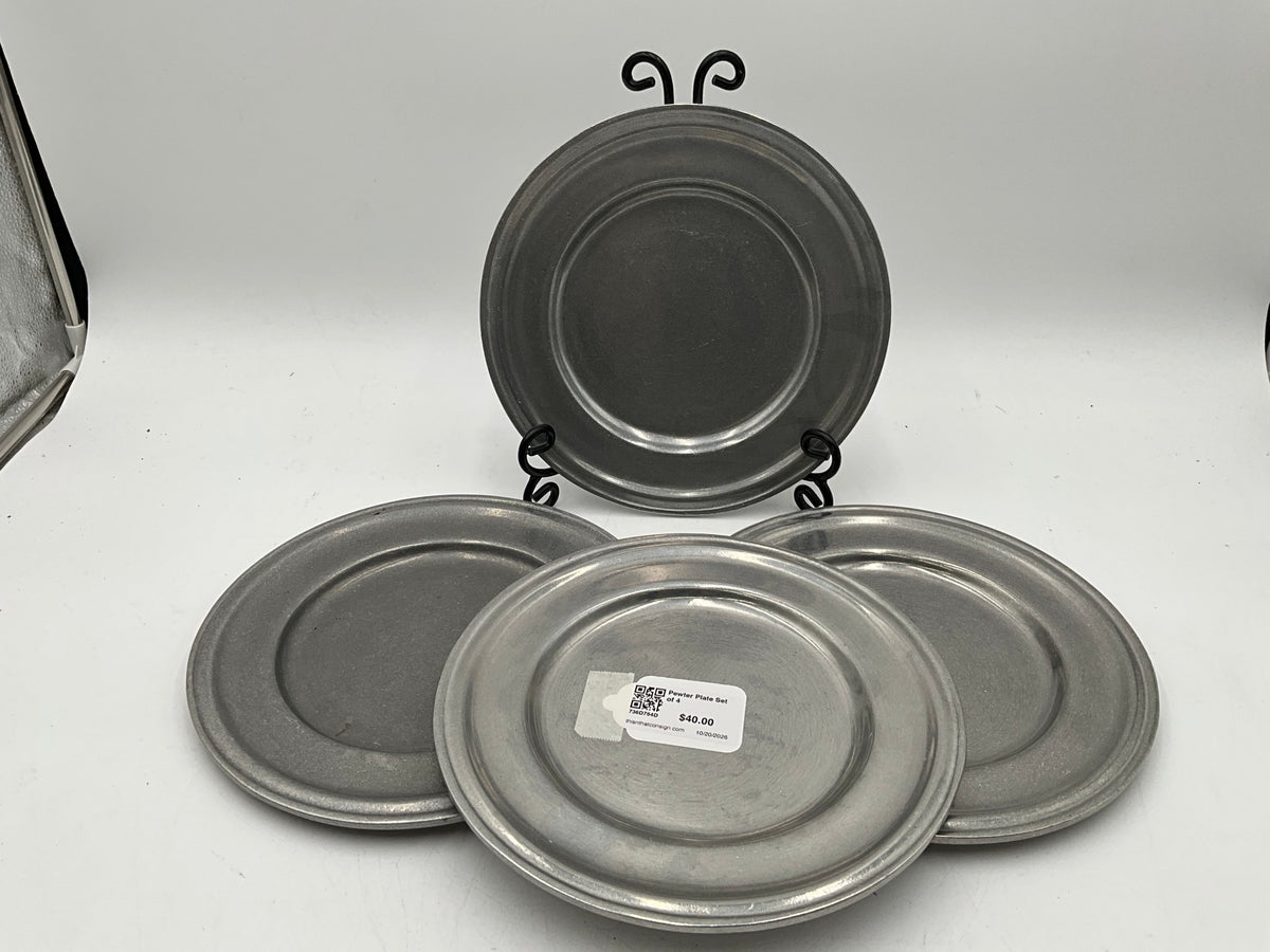 Pewter Plate Set of 4