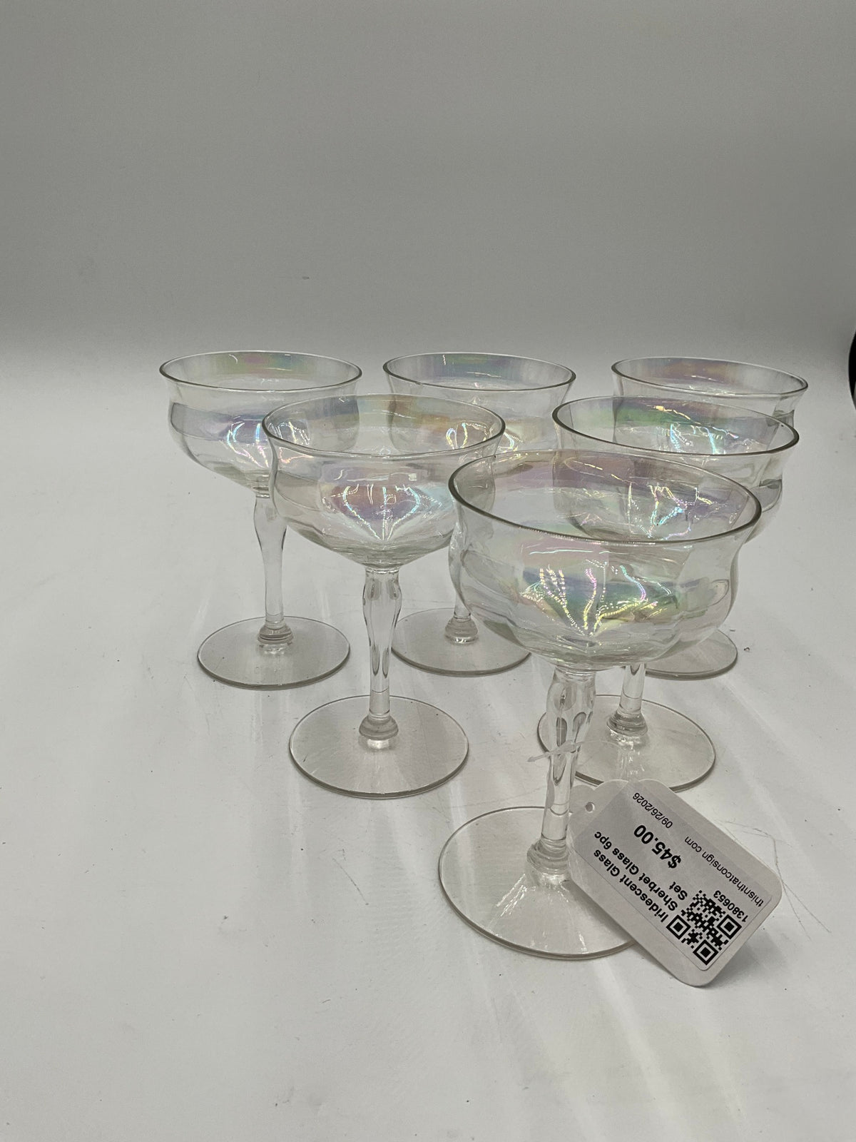 Iridescent Glass Sherbet Glass 6pc Set