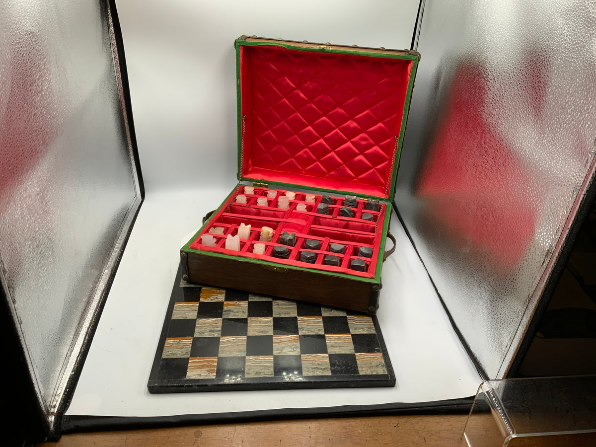 Marble Chess Board with Wood Box