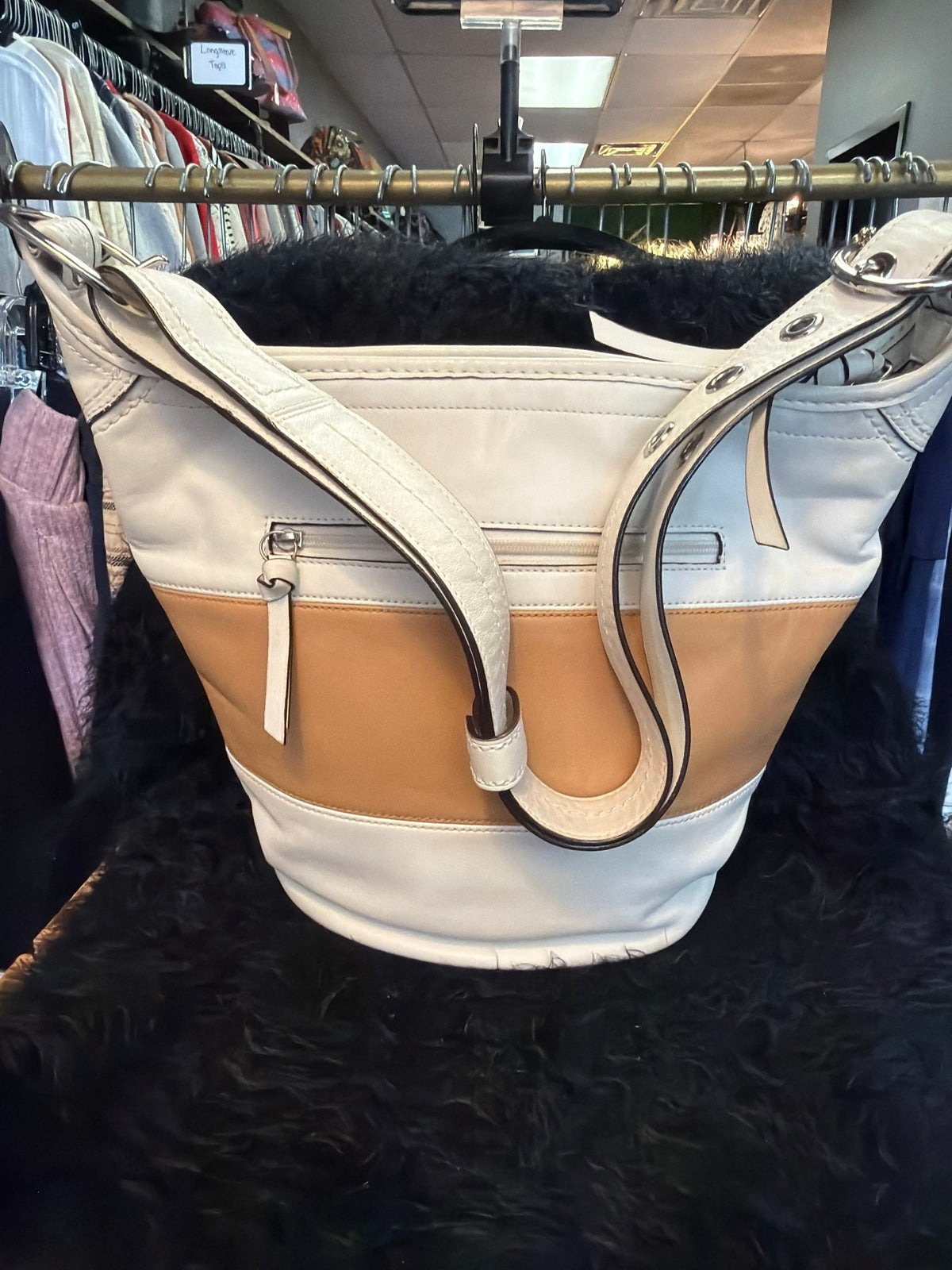 Coach Handbag Tan & White