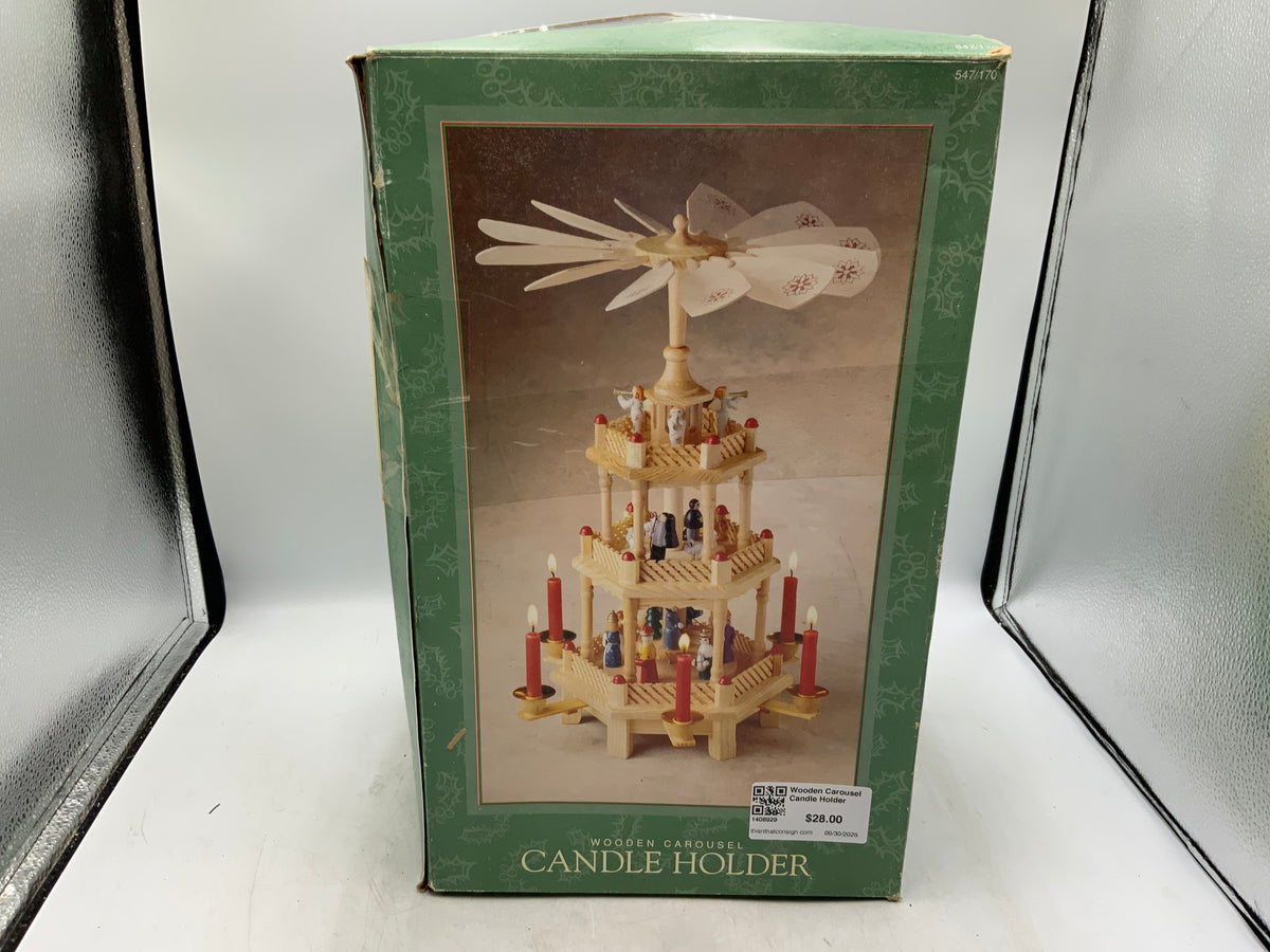 Wooden Carousel Candle Holder