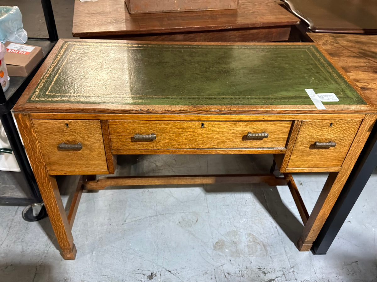 MCM Oak Desk W/ Leather Inset Top