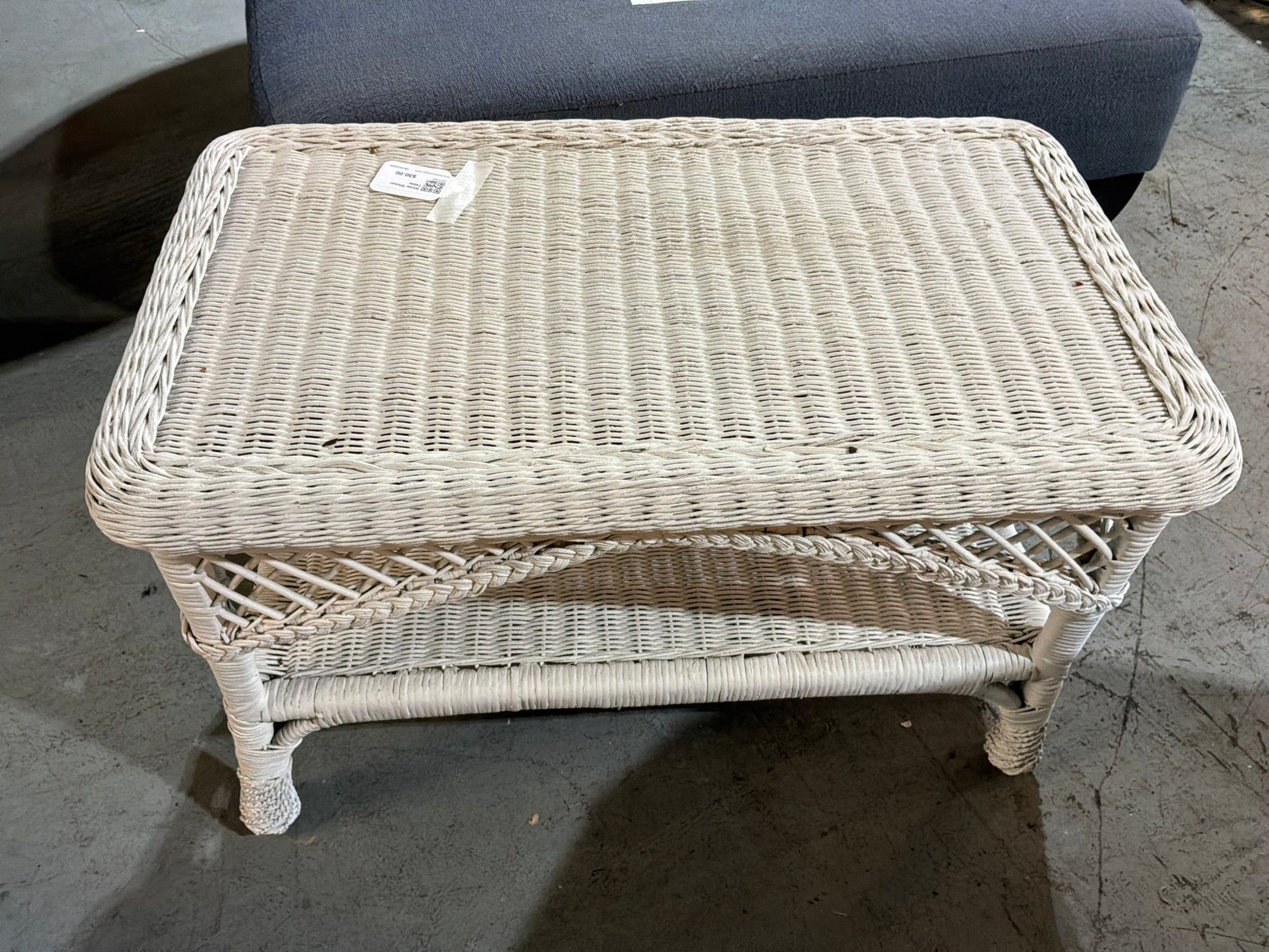 White Wicker Table