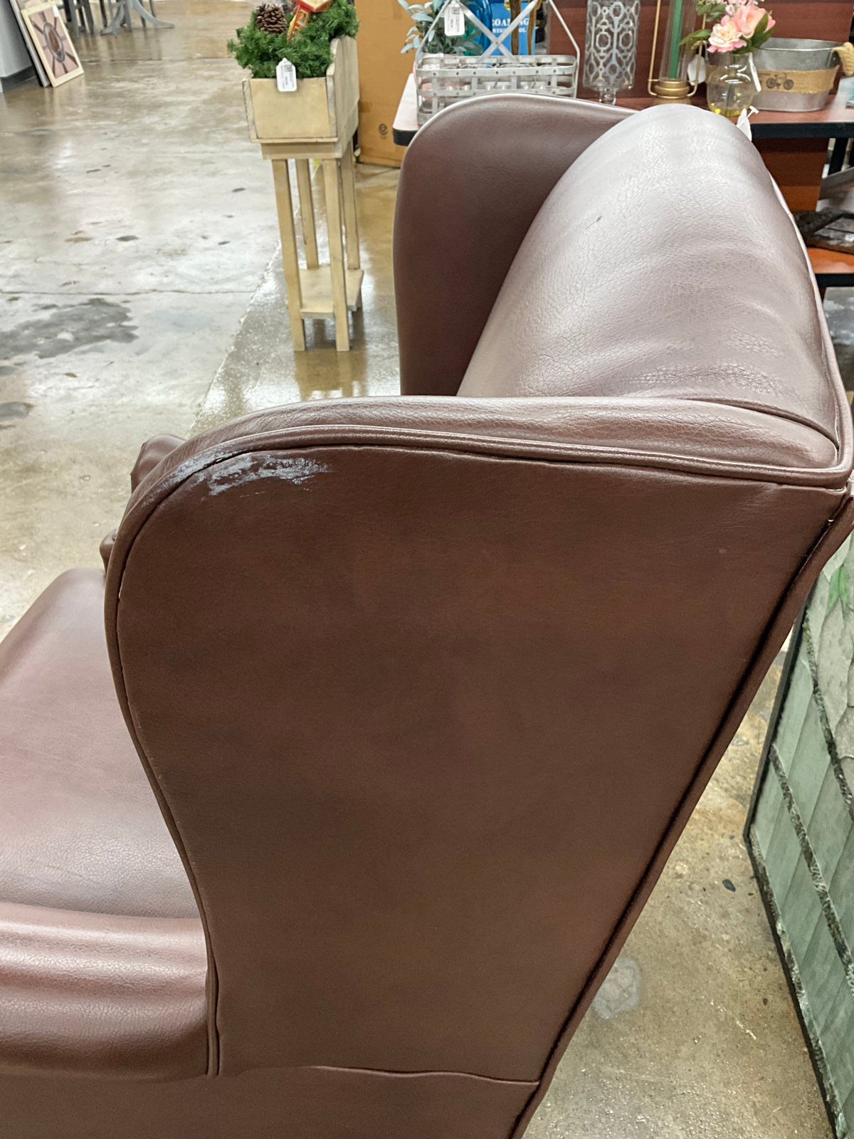 Brown Studded Wingback